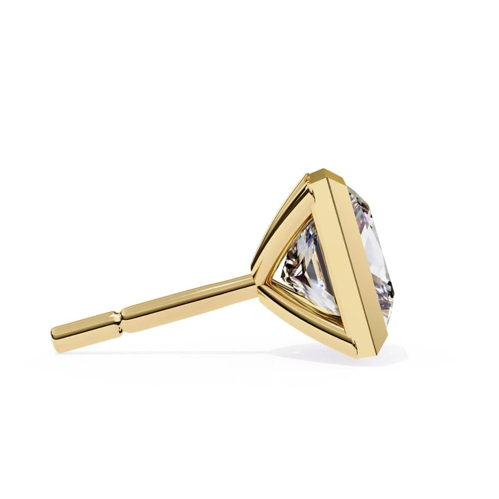 Princess Bezel Set Stud Earrings - Image 8