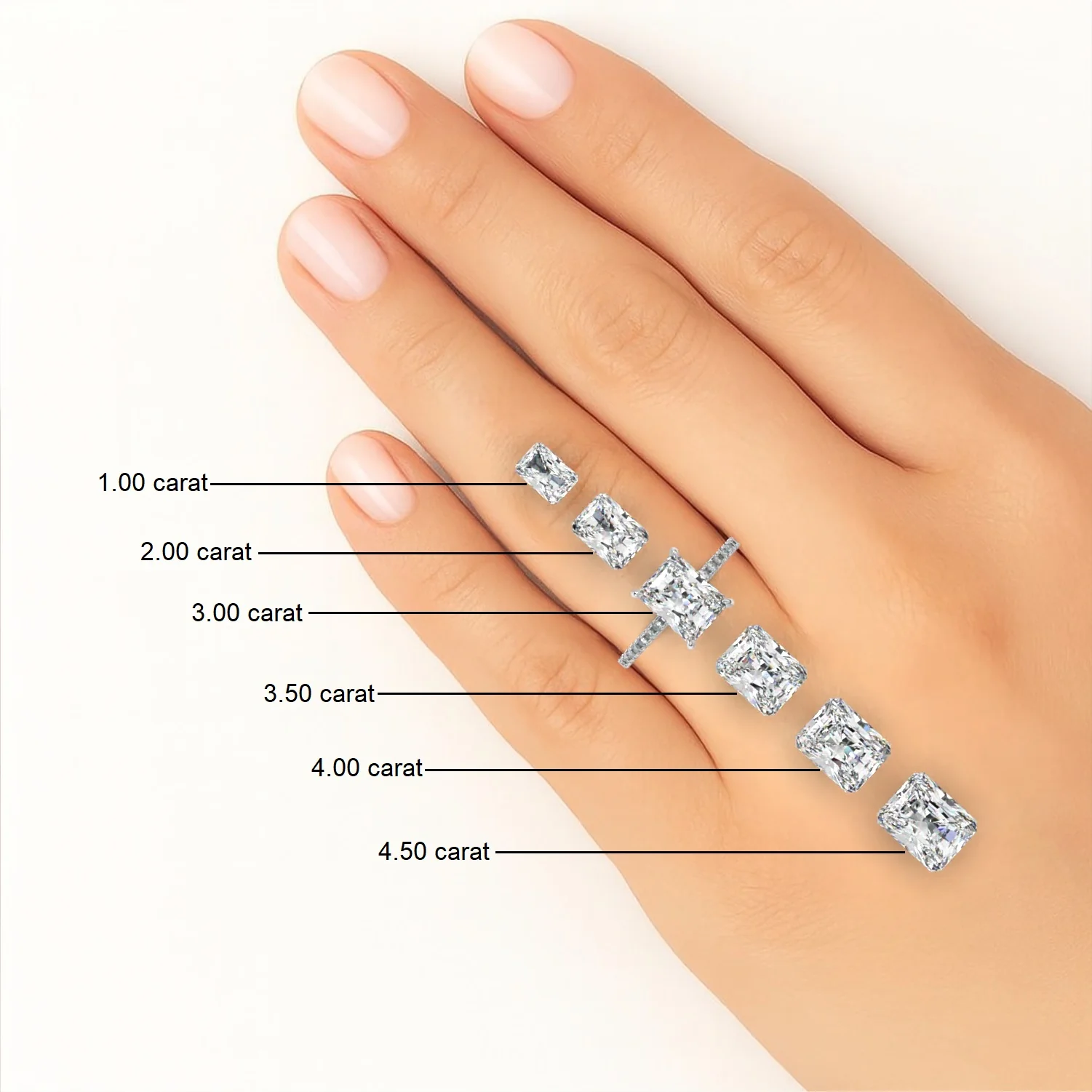 Radiant 4 Claw Solitaire Engagement ring - Image 10