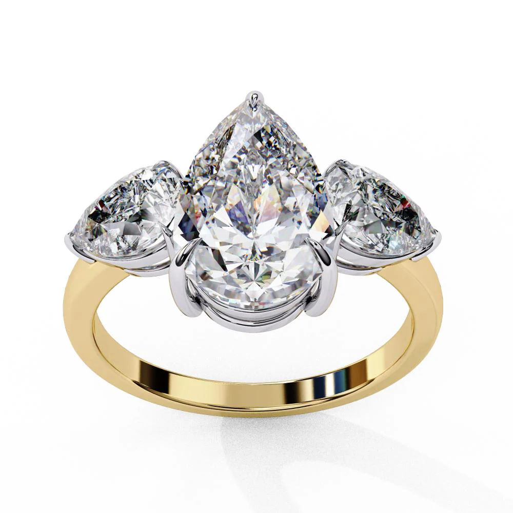 Pear Three Stone Engagement Ring - Image 5