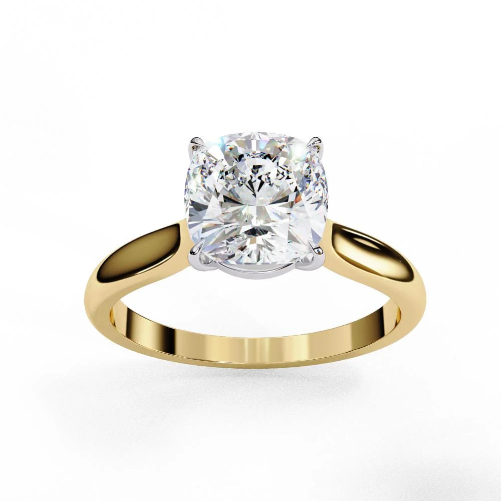 Cushion Solitaire 4 claw Engagement Ring - Image 5