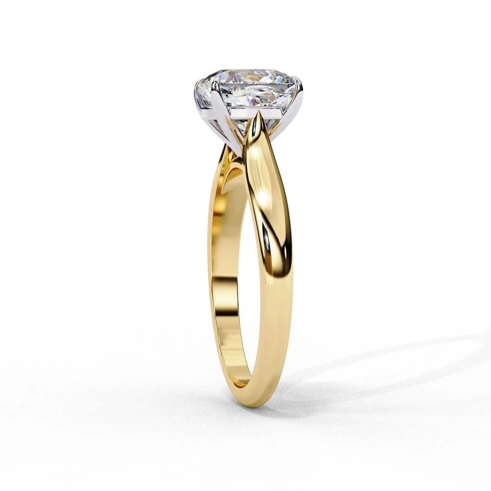 Cushion Solitaire 4 claw Engagement Ring - Image 7