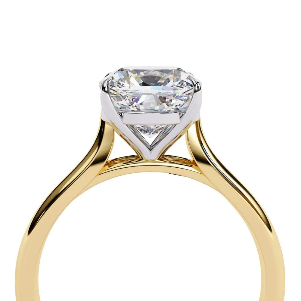 Cushion Solitaire 4 claw Engagement Ring - Image 8