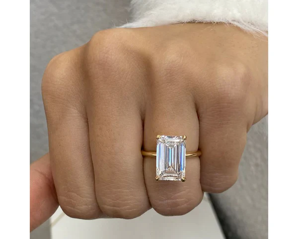 5 Carat Emerald Cut Diamond Ring - Image 4