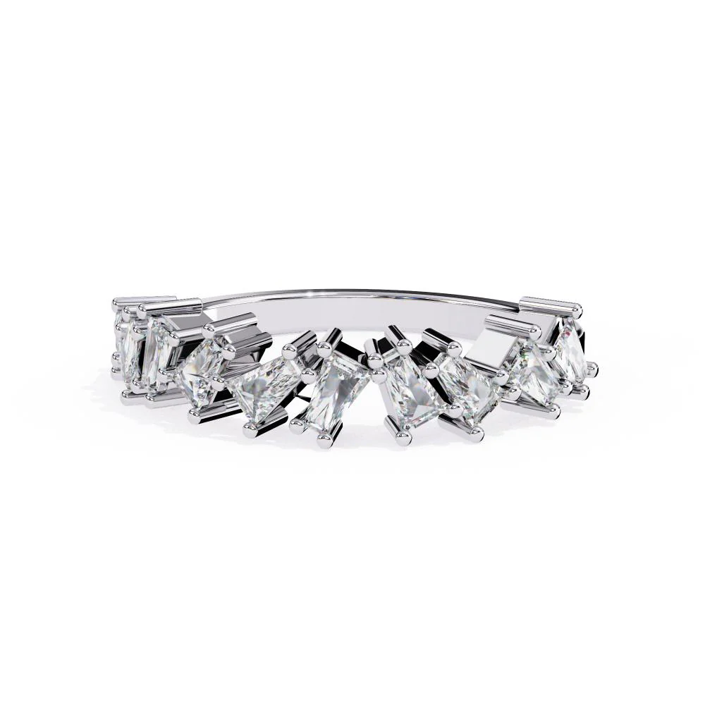 Baguette Half Eternity Wedding Band - Image 3