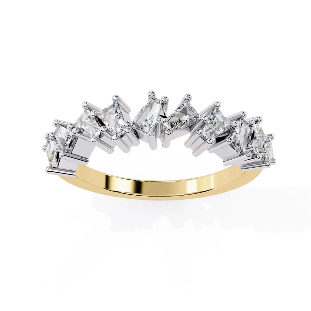 Baguette Half Eternity Wedding Band - Image 5