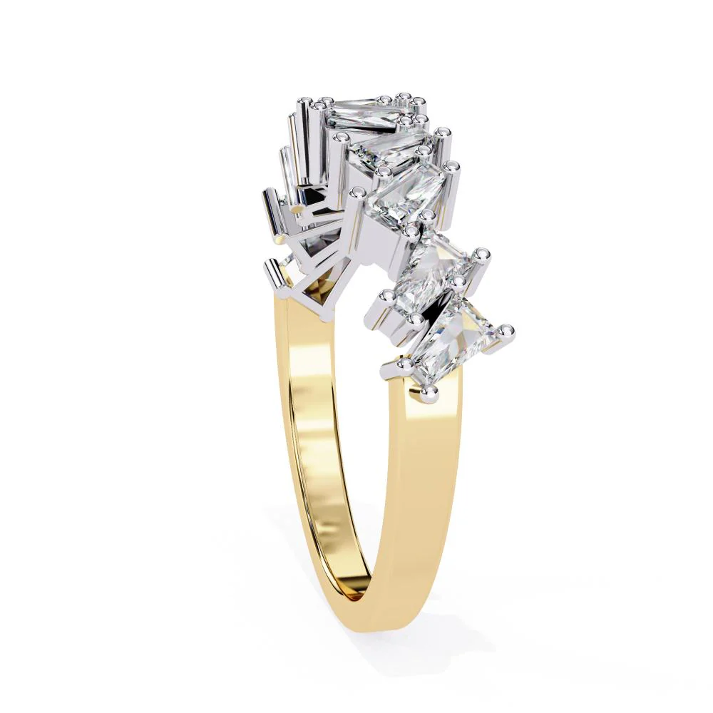 Baguette Half Eternity Wedding Band - Image 7