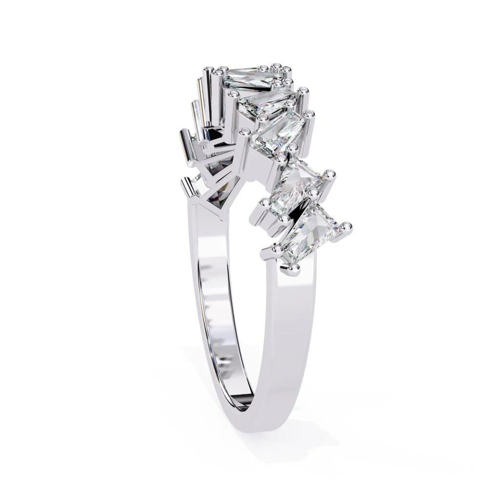Baguette Half Eternity Wedding Band - Image 8