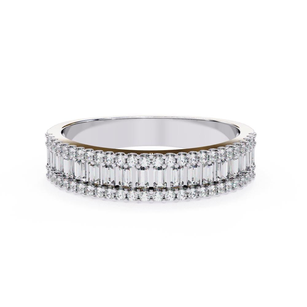 Baguette & Round Half Eternity Wedding Band - Image 3