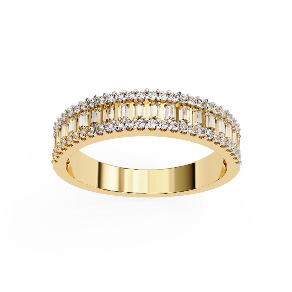 Baguette & Round Half Eternity Wedding Band - Image 5