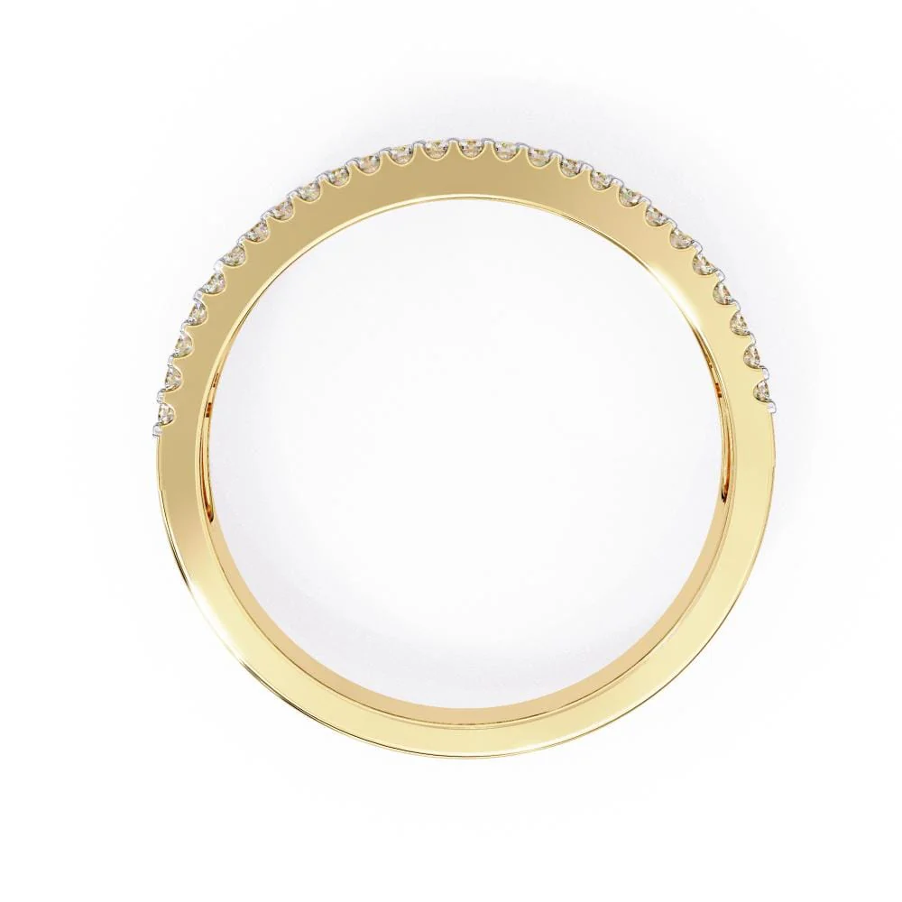 Baguette & Round Half Eternity Wedding Band - Image 8
