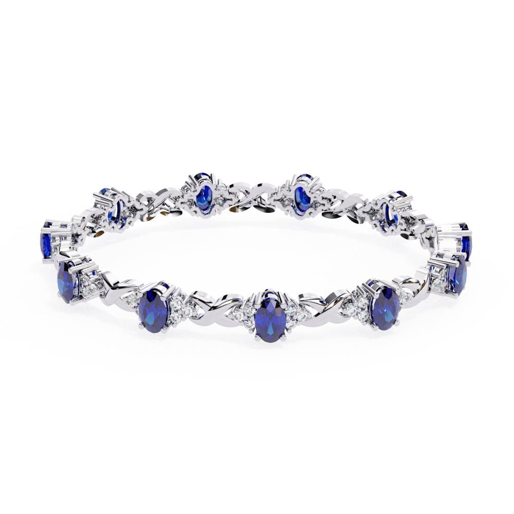 Blue Oval Moissanite Bracelet - Image 3