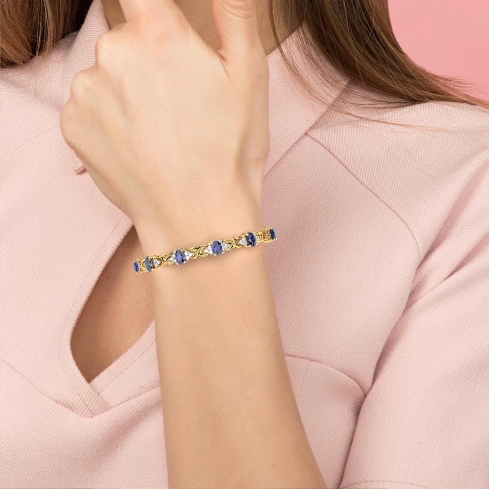 Blue Oval Moissanite Bracelet - Image 4