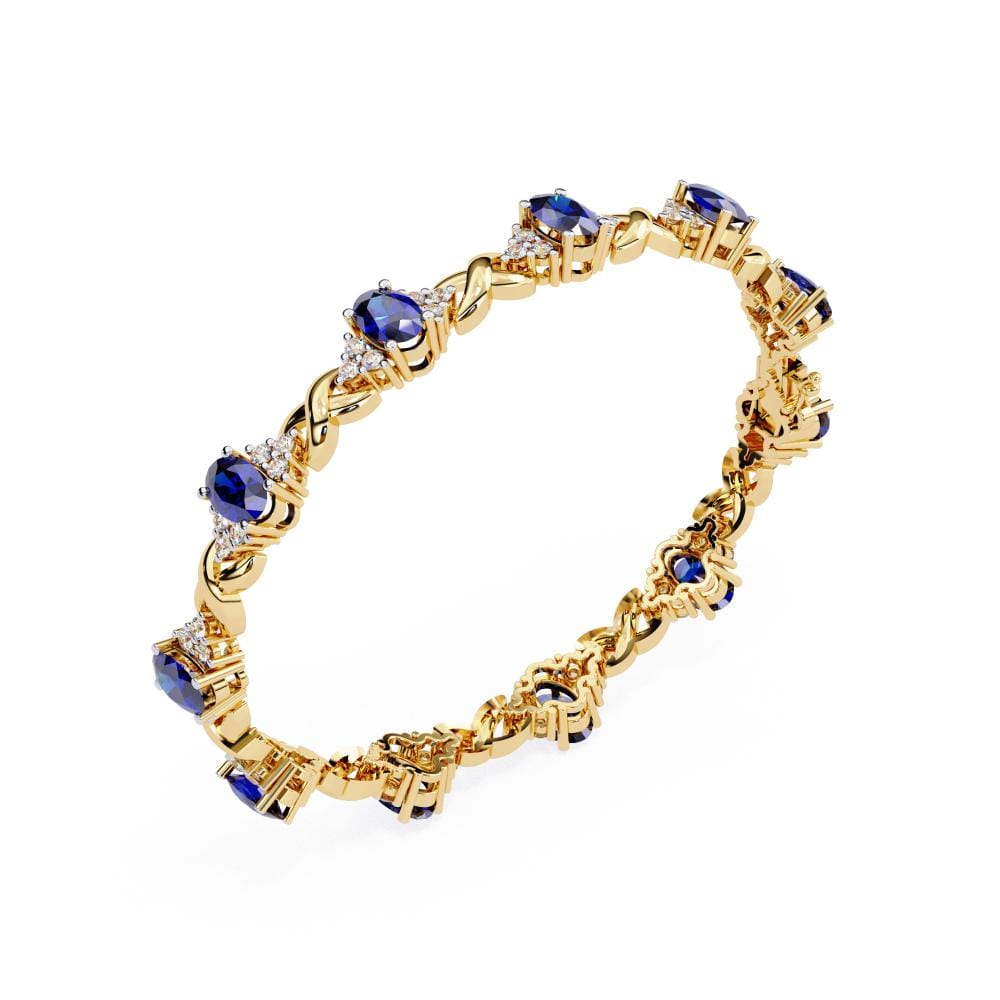 Blue Oval Moissanite Bracelet - Image 6