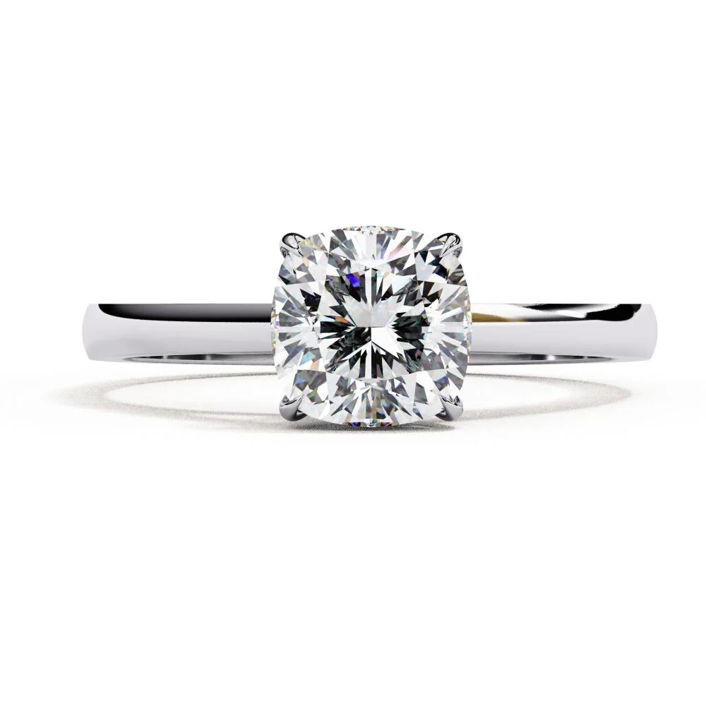 Cushion Solitaire Cathedral Engagement Ring - Image 3