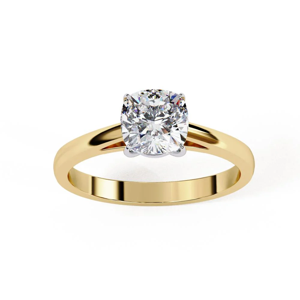 Cushion Solitaire Cathedral Engagement Ring - Image 5