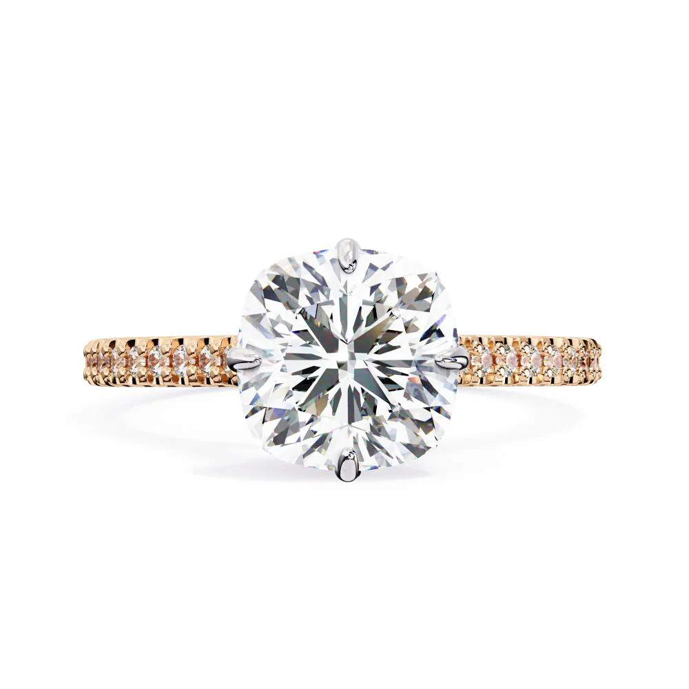 Cushion Cathedral Hidden Halo Engagement Ring - Image 2