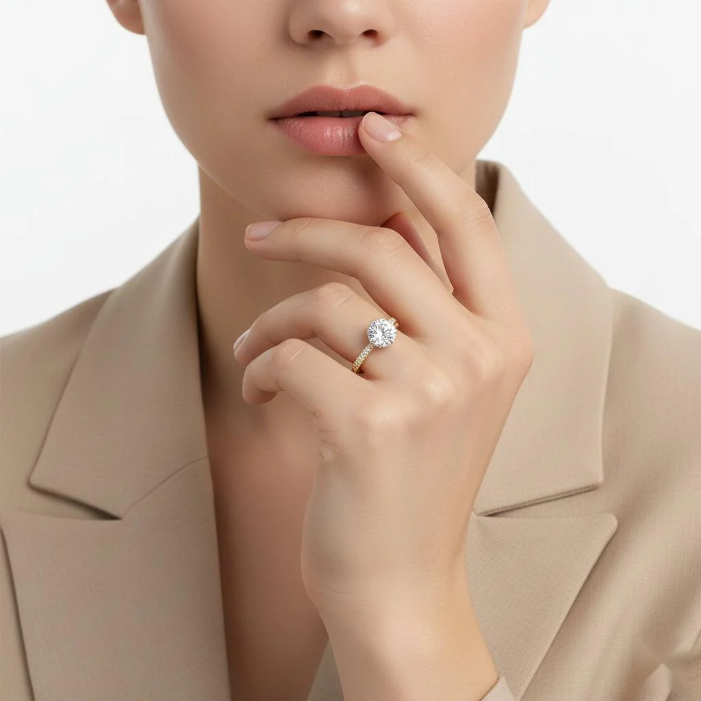 Cushion Cathedral Hidden Halo Engagement Ring - Image 4