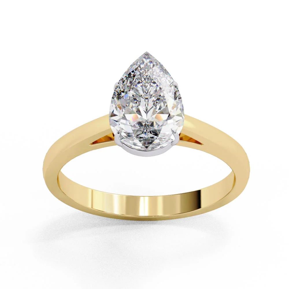 Pear Solitaire Cathedral Engagement Ring - Image 5