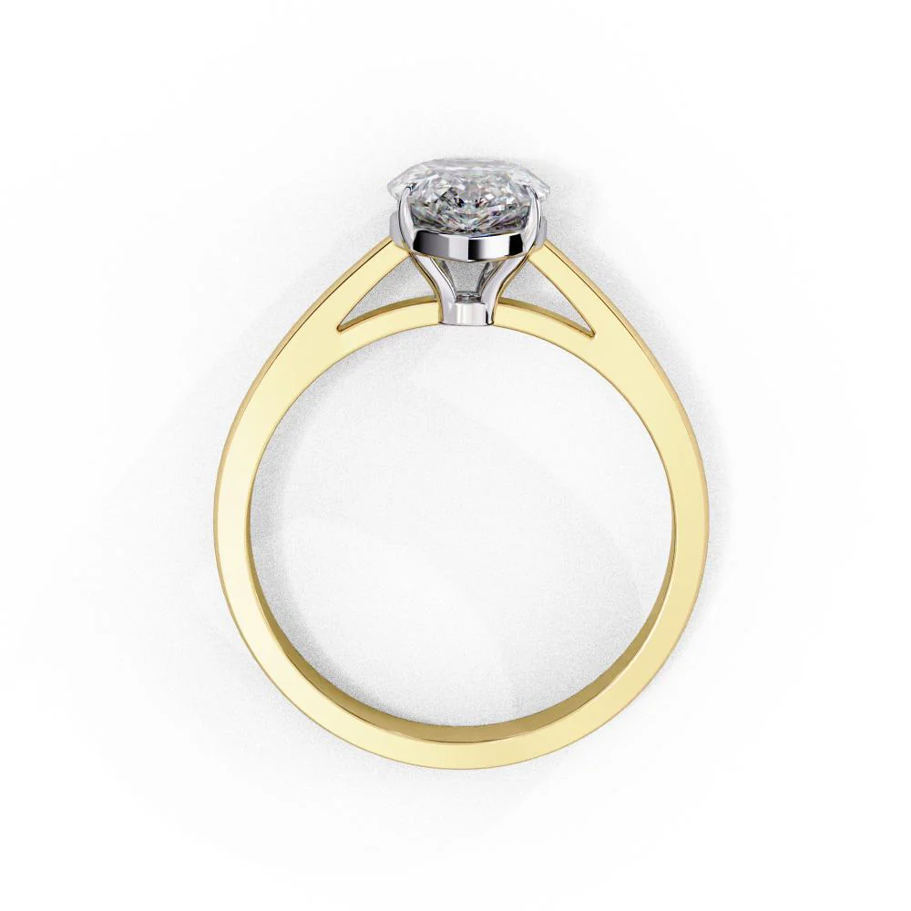 Pear Solitaire Cathedral Engagement Ring - Image 6