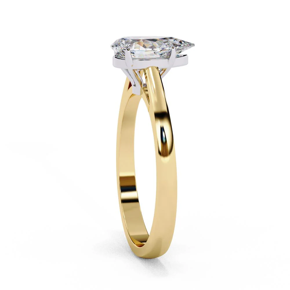Pear Solitaire Cathedral Engagement Ring - Image 7