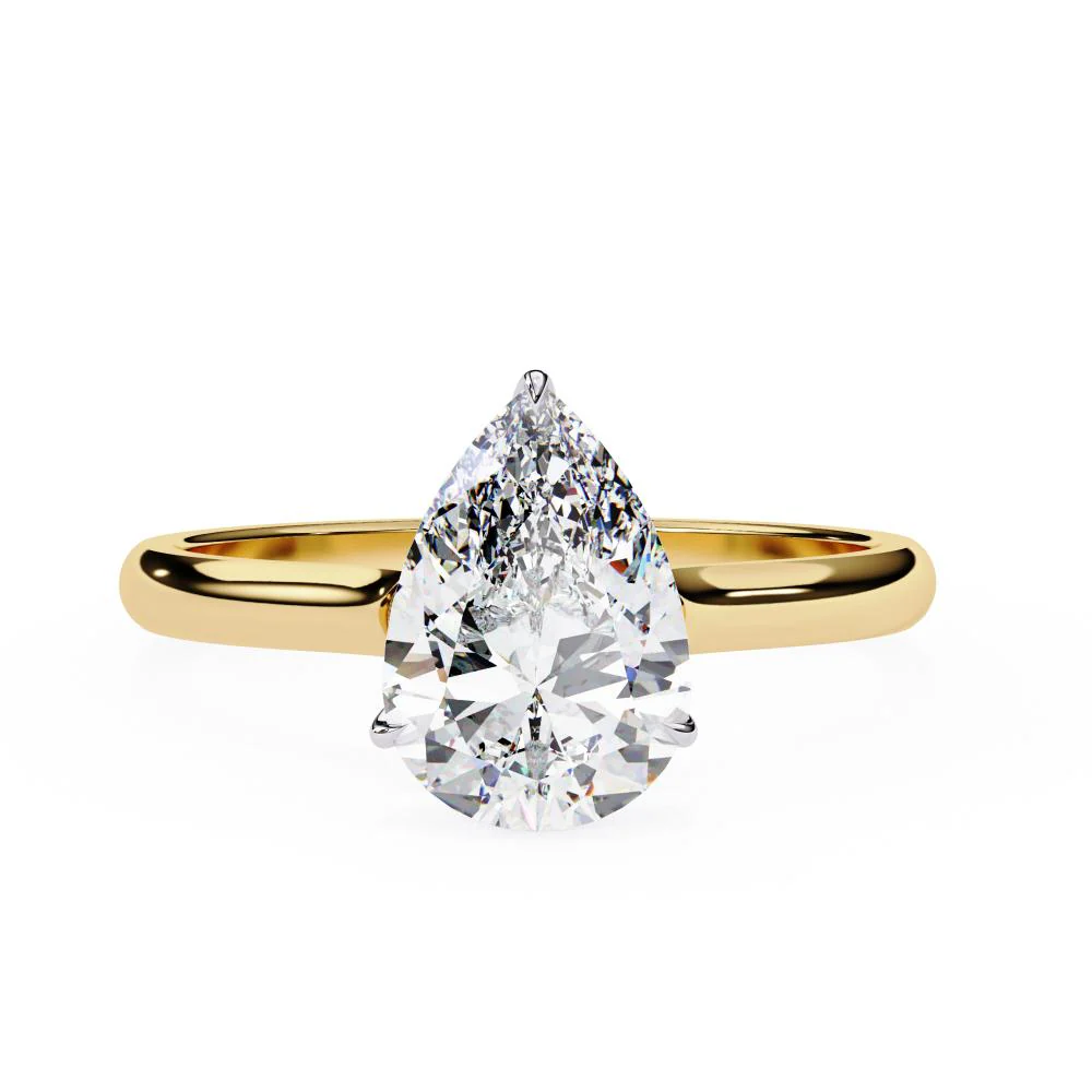 Pear Solitaire Cathedral Engagement Ring - Image 8