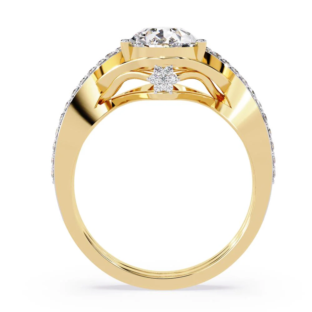 Pear Vintage Style Crossover Engagement Ring - Image 5
