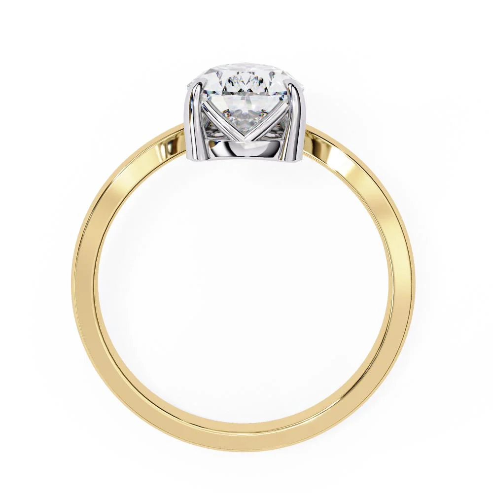Pear Vintage Style With Curved Band Engagement Ring - Image 6
