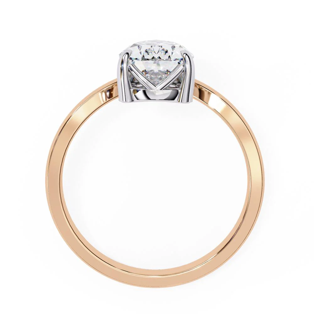 Pear Vintage Style With Curved Band Engagement Ring - Image 8