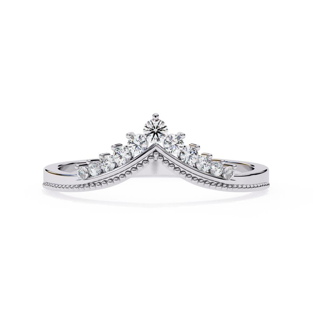 Curved Wedding band for Pear shaped Engagement ring - Image 3