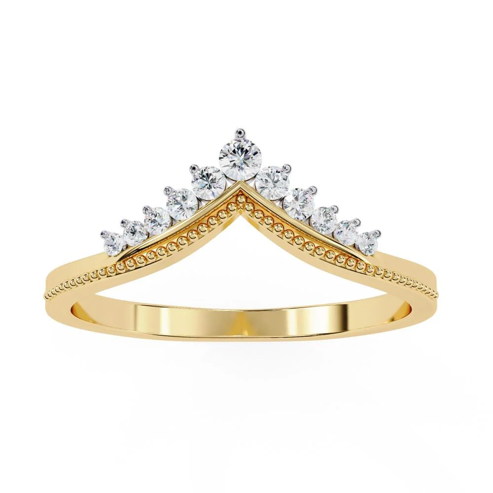 Curved Wedding band for Pear shaped Engagement ring - Image 5