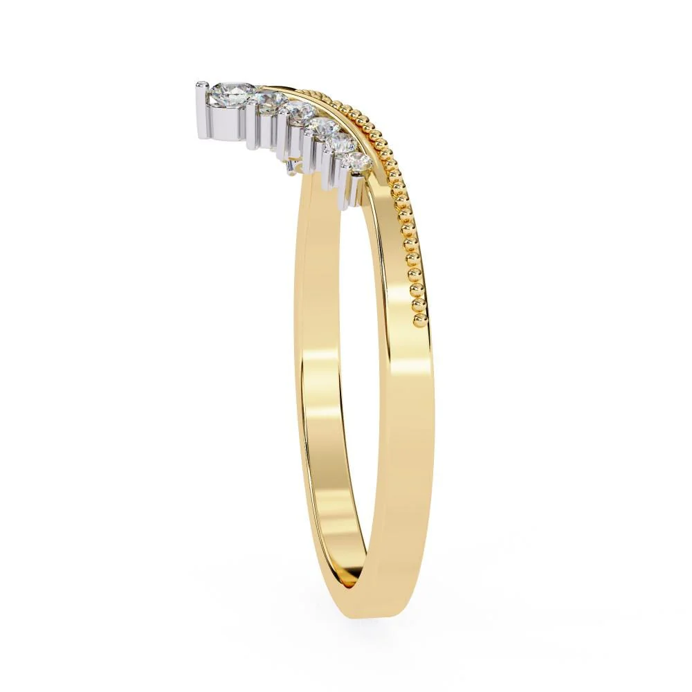 Curved Wedding band for Pear shaped Engagement ring - Image 6