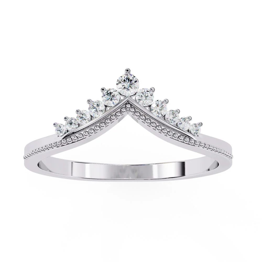 Curved Wedding band for Pear shaped Engagement ring - Image 8