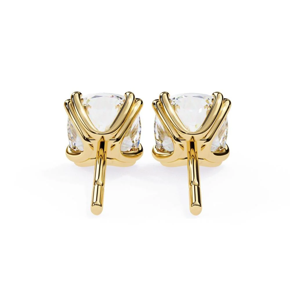 Cushion Double Claw Prong Stud Earrings - Image 7