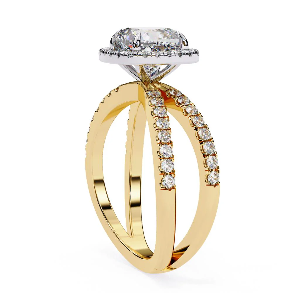 Cushion Halo with Split Shank Engagement Ring - Image 6