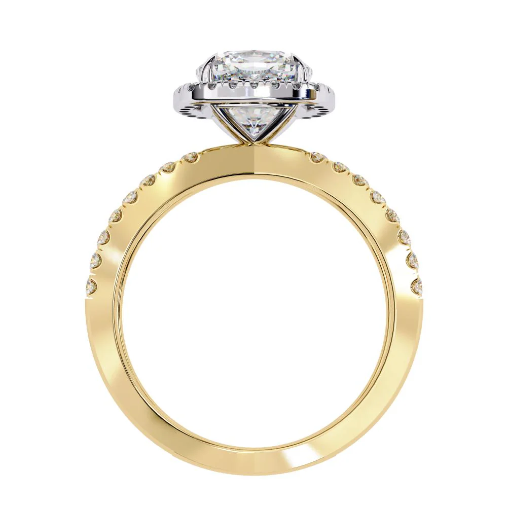 Cushion Halo with Split Shank Engagement Ring - Image 7