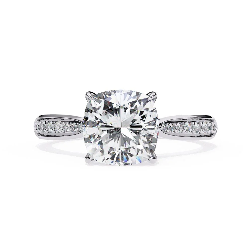 Cushion Hidden Accent Engagement ring - Image 3