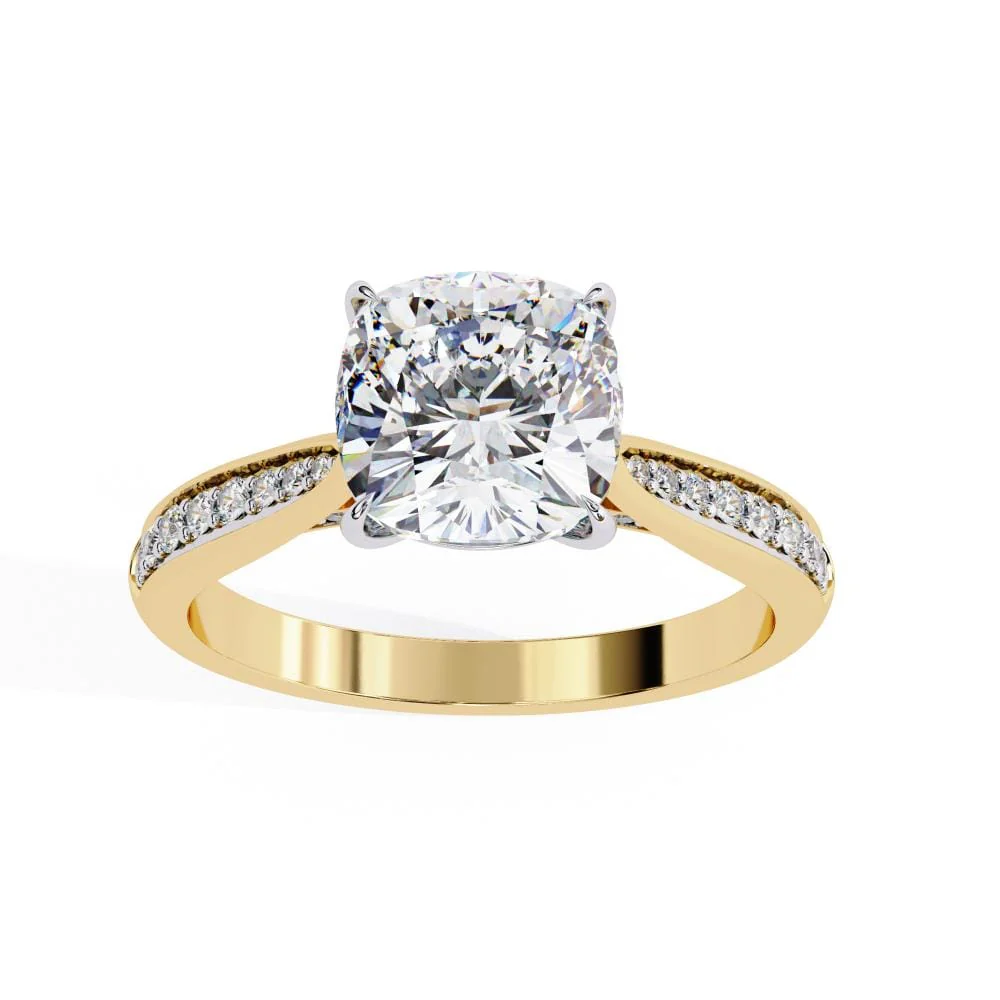 Cushion Hidden Accent Engagement ring - Image 5