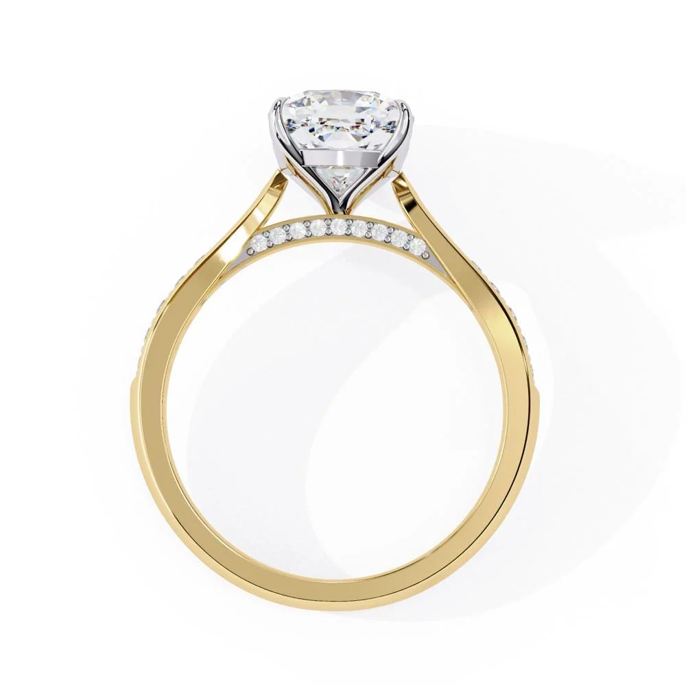 Cushion Hidden Accent Engagement ring - Image 7