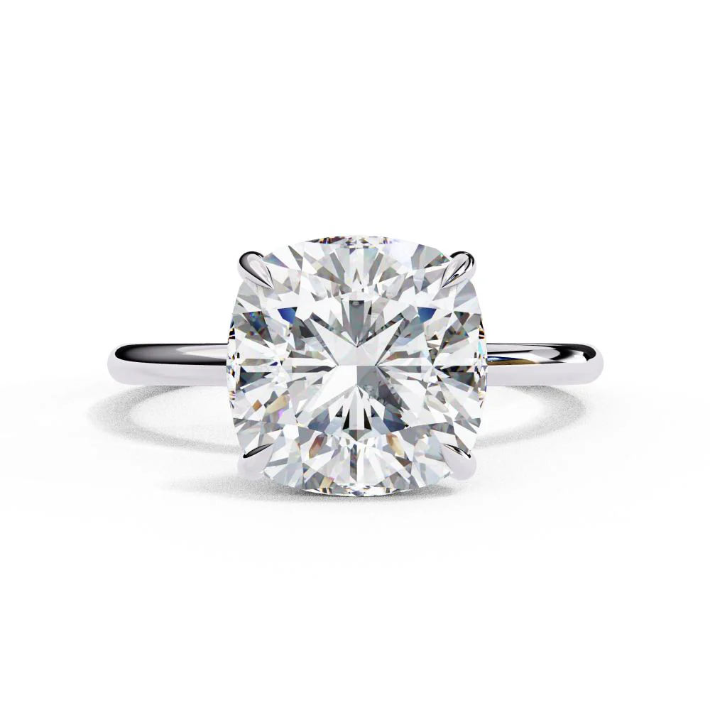 Cushion Hidden Halo Engagement Ring - Image 3