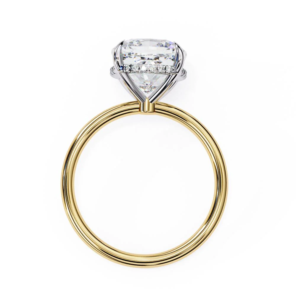 Cushion Hidden Halo Engagement Ring - Image 6