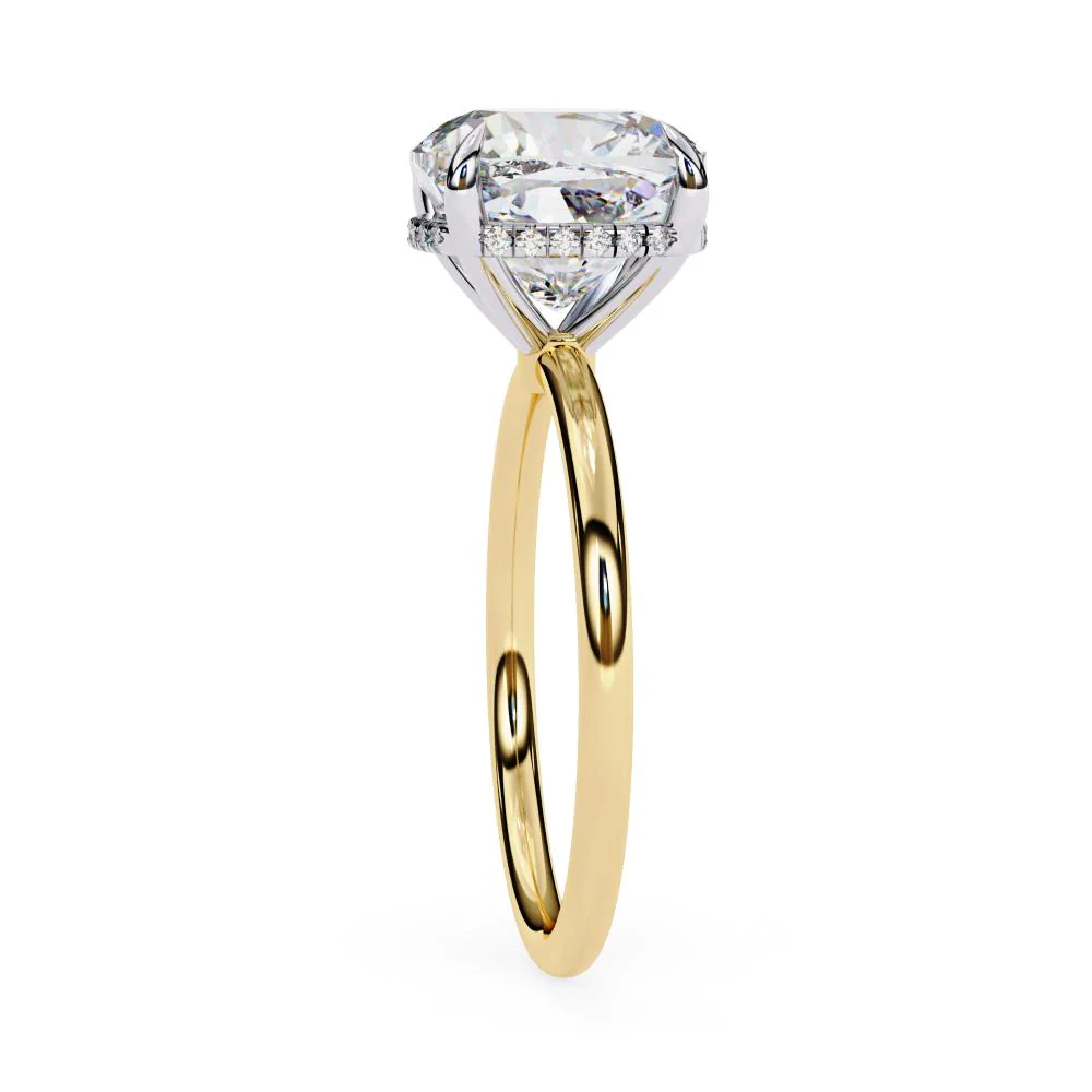 Cushion Hidden Halo Engagement Ring - Image 7