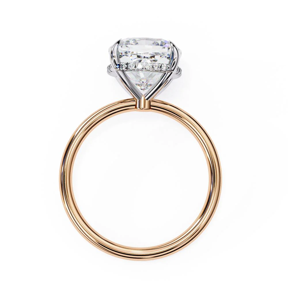Cushion Hidden Halo Engagement Ring - Image 8