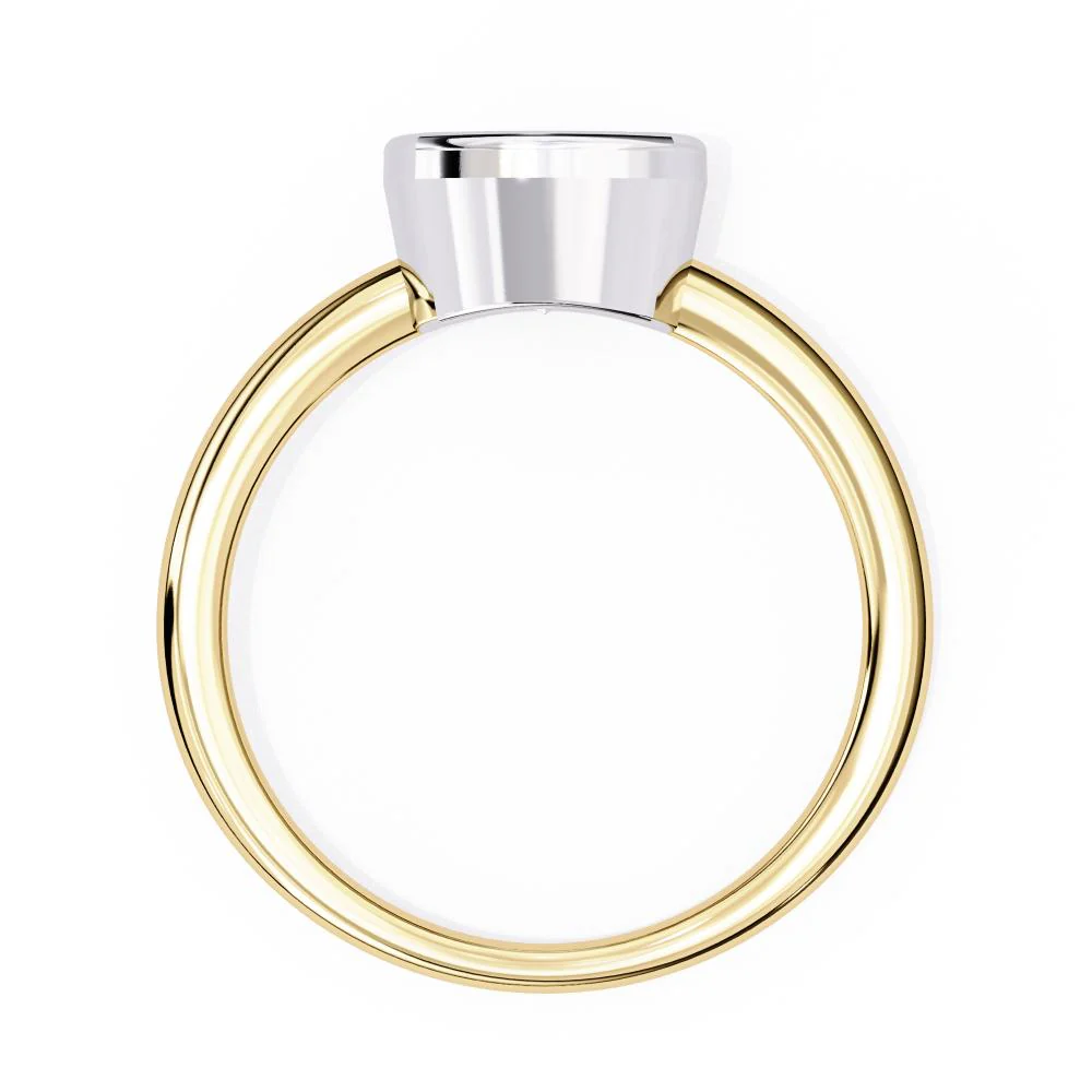 Cushion Solitaire Bezel Set Engagement Ring - Image 6