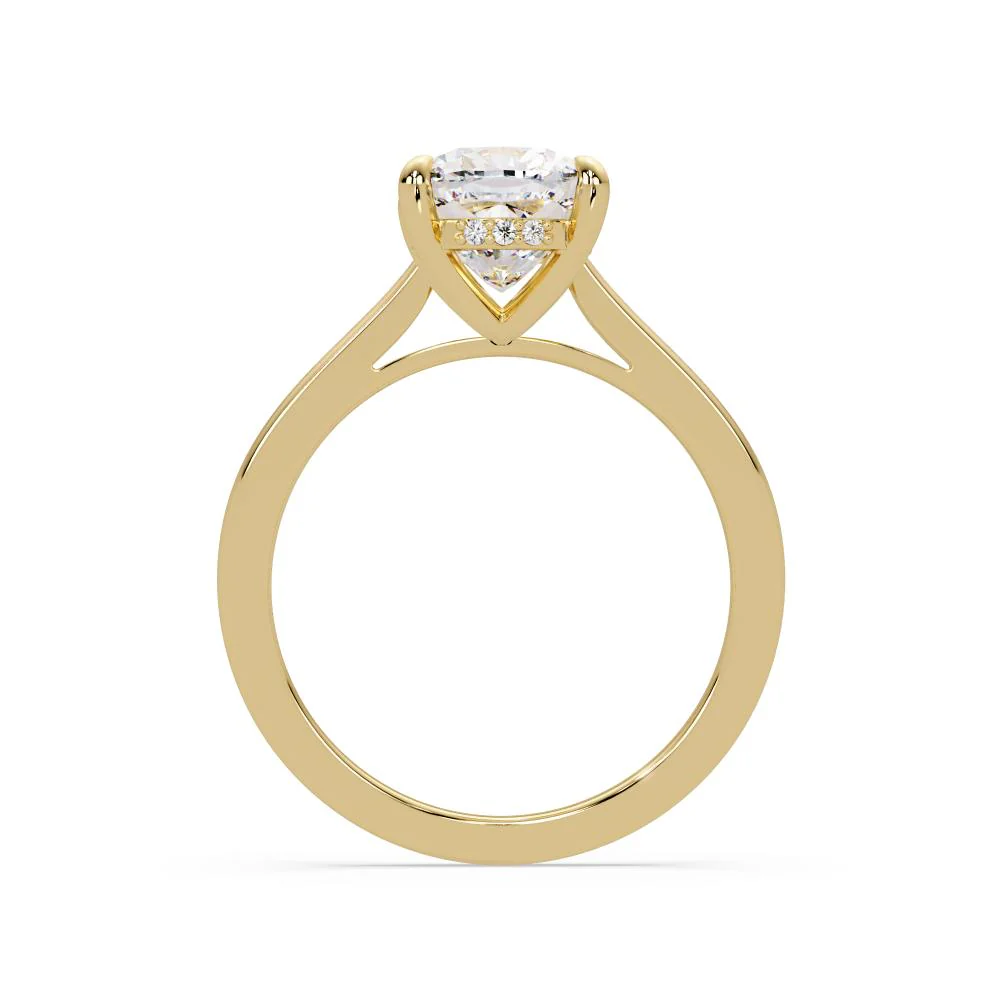 Cushion Solitaire Hidden halo Engagement Ring - Image 6