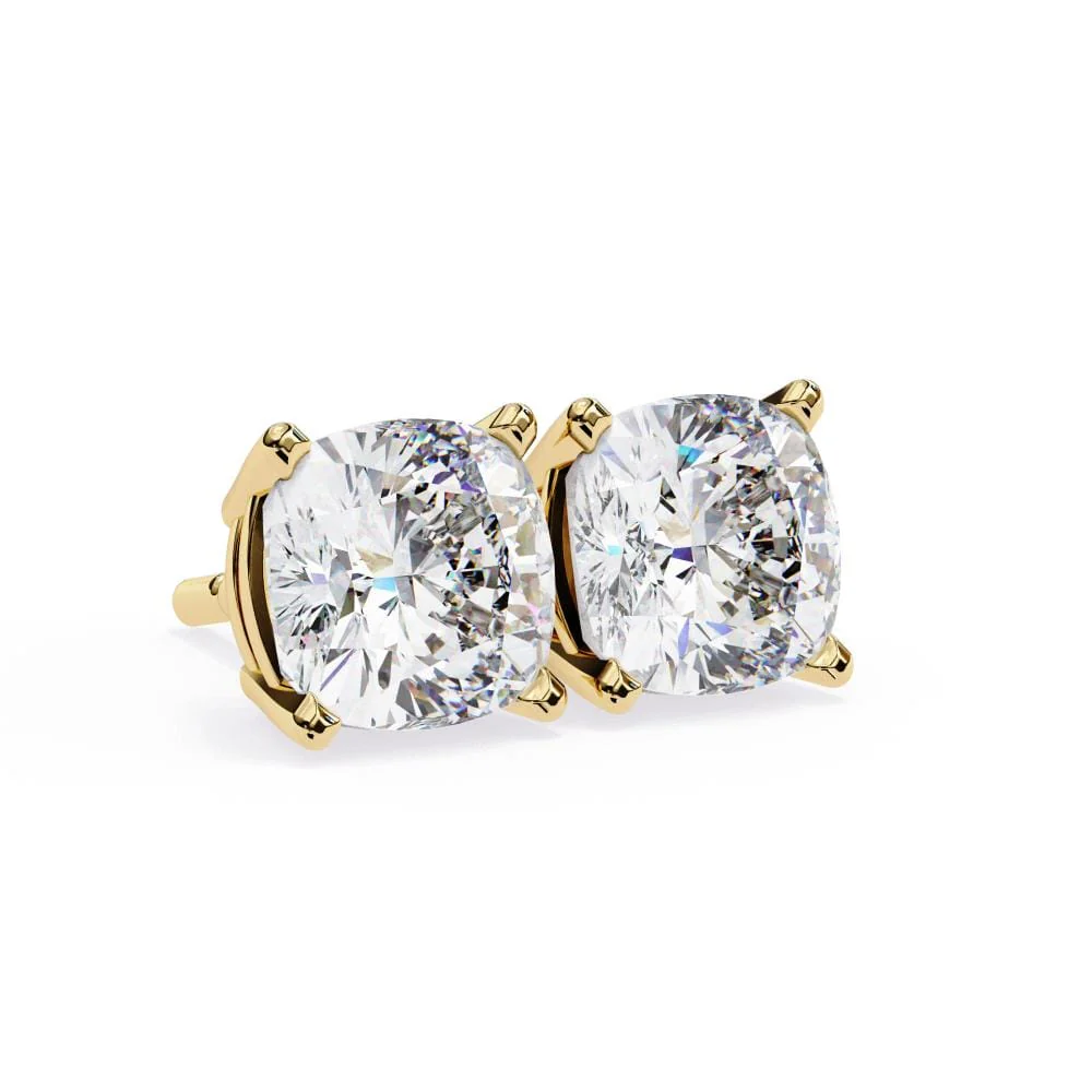 Cushion Solitaire Stud Earrings - Image 6