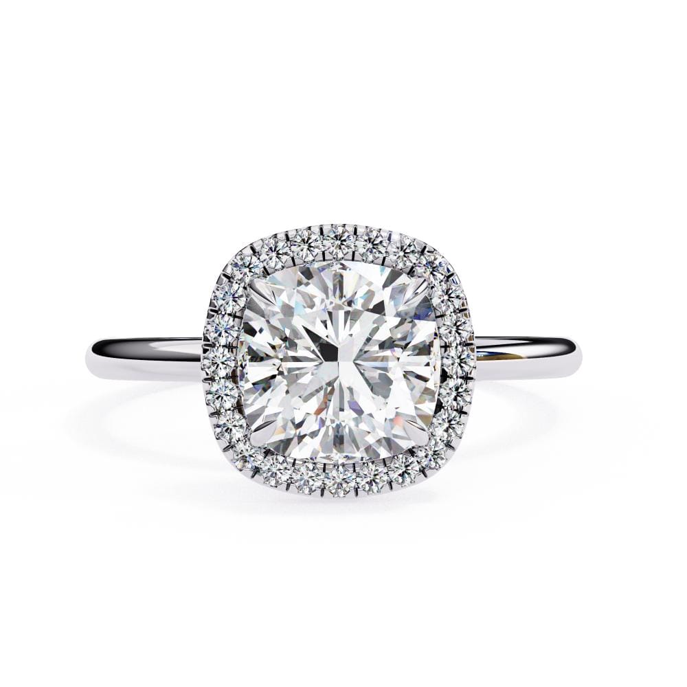 Cushion Solitaire With Halo Engagement ring - Image 3
