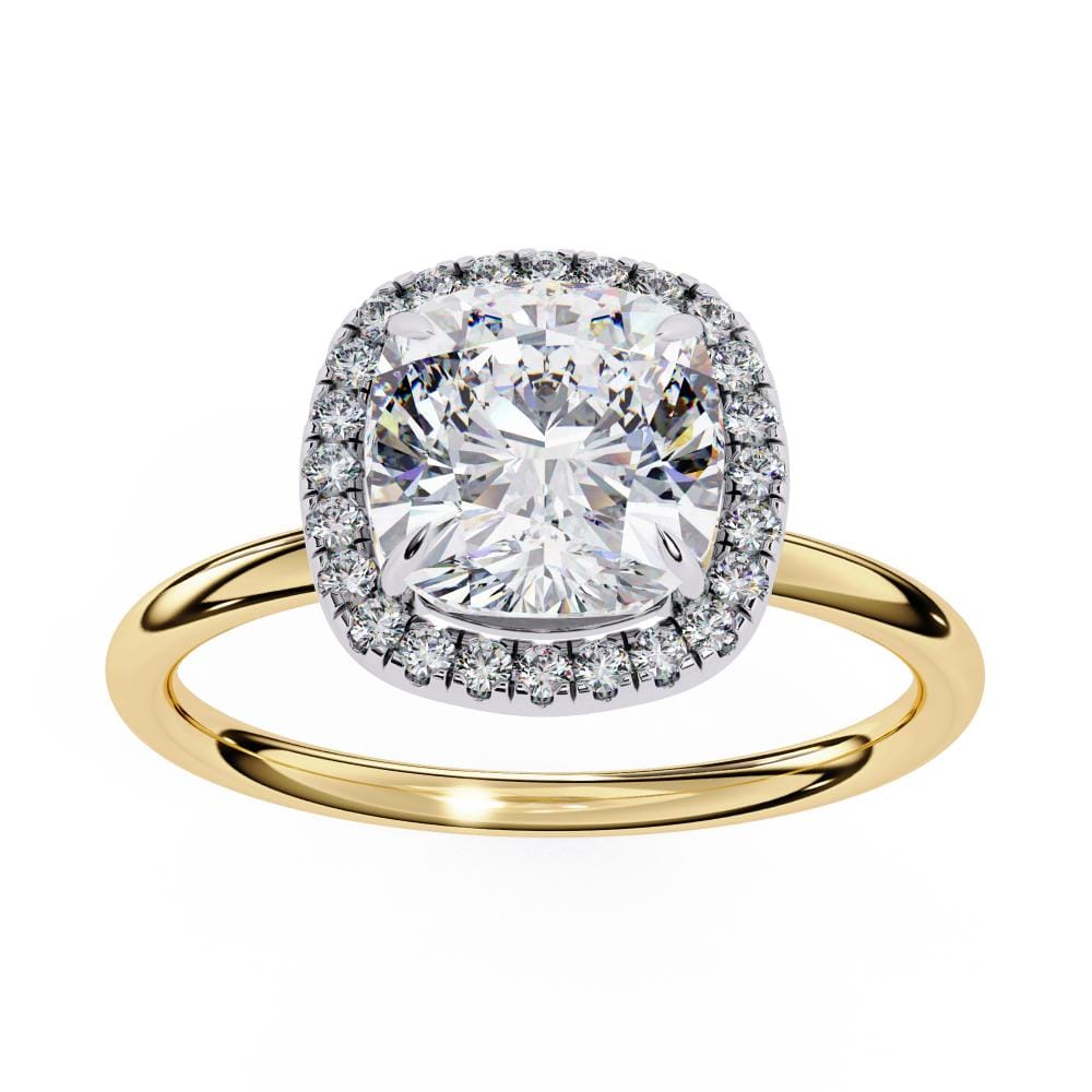 Cushion Solitaire With Halo Engagement ring - Image 5