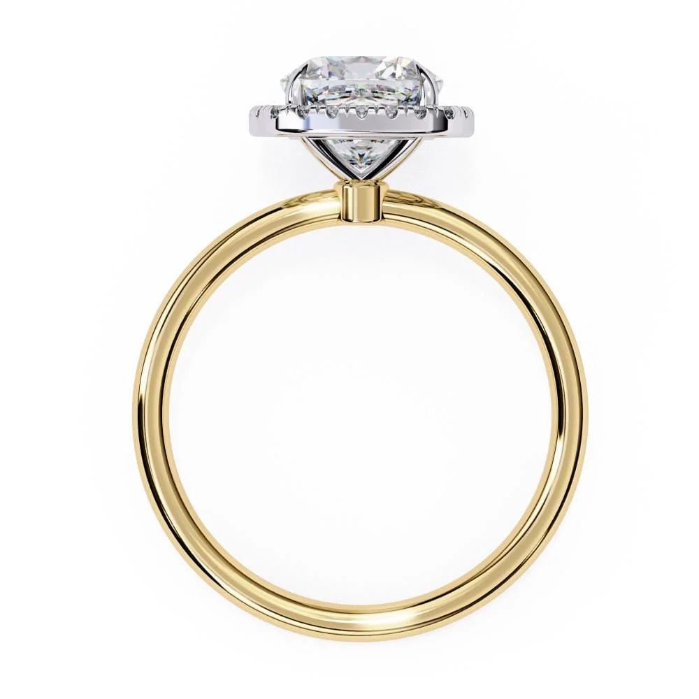 Cushion Solitaire With Halo Engagement ring - Image 6