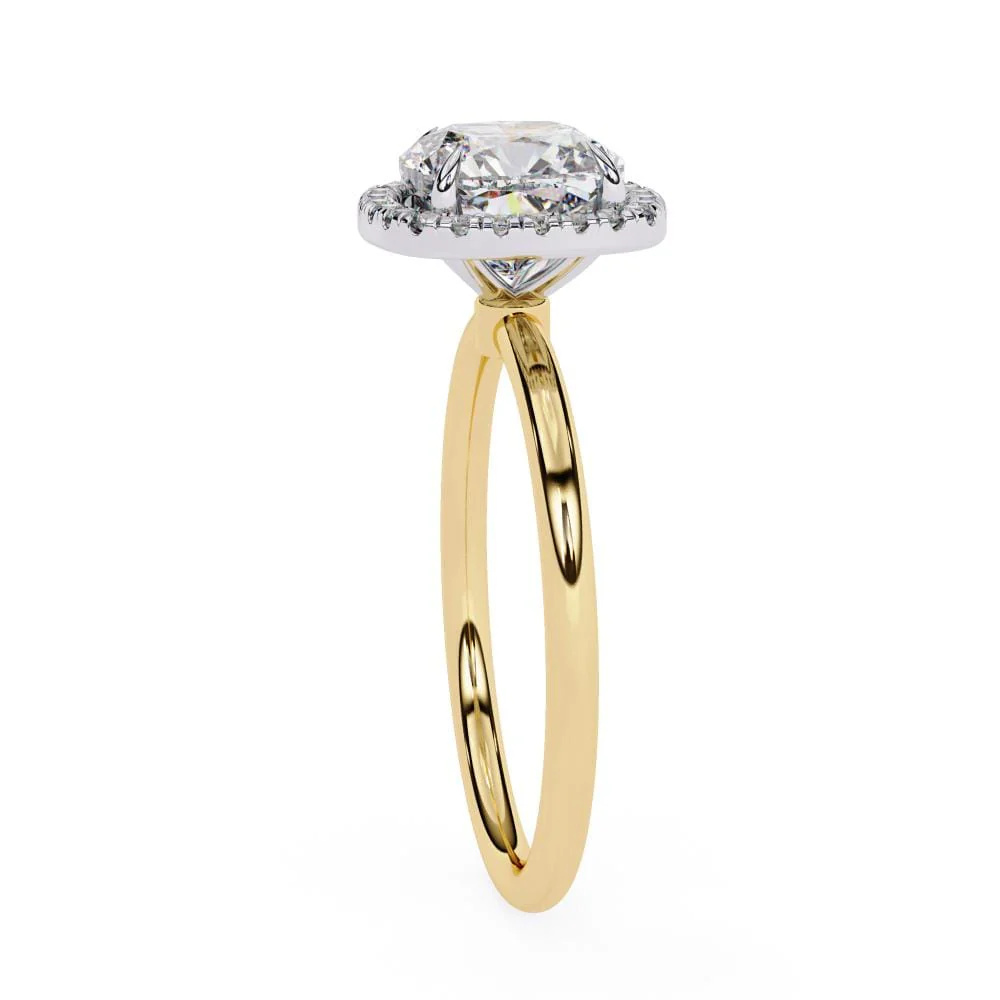 Cushion Solitaire With Halo Engagement ring - Image 7