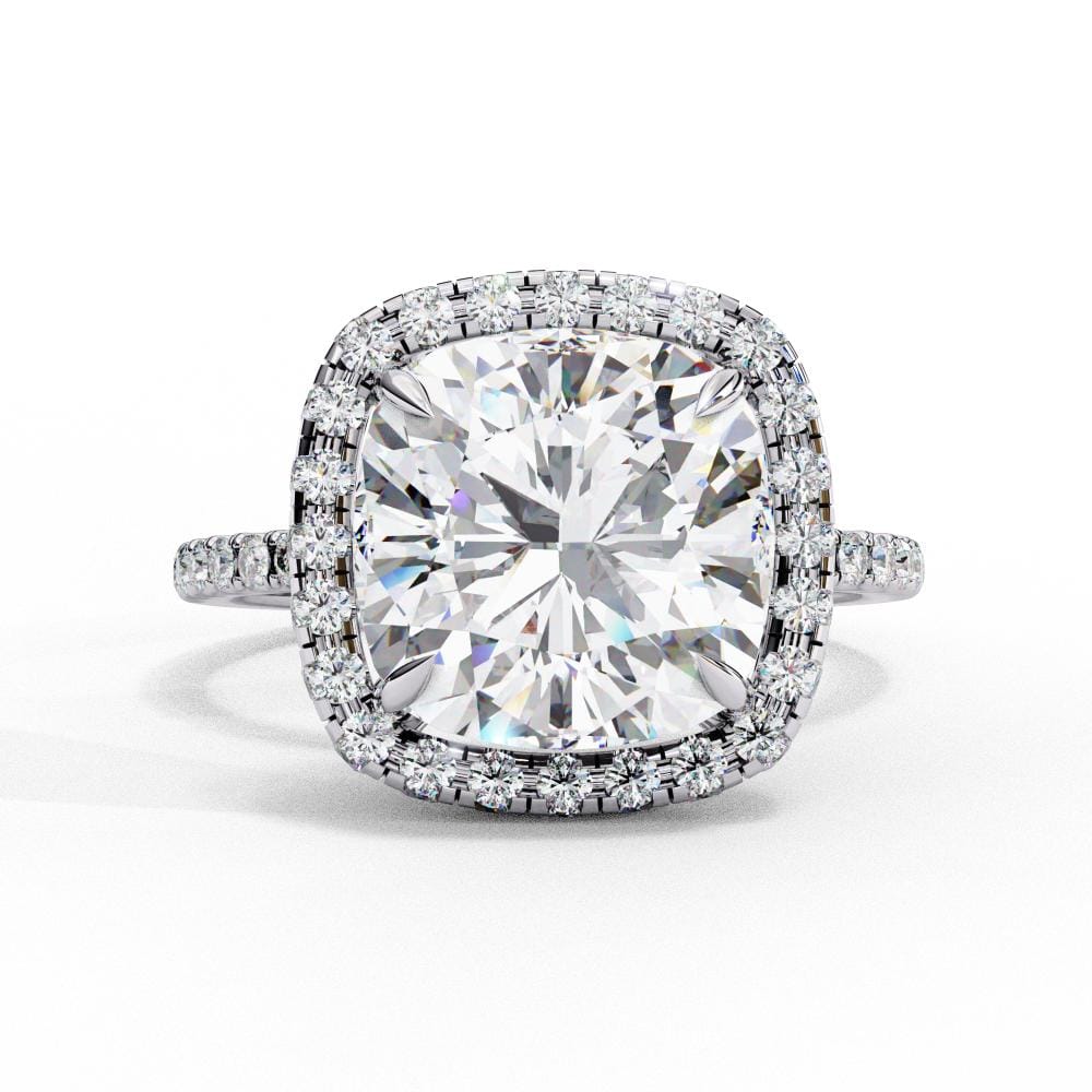 Cushion Unique Halo Engagement Ring - Image 3